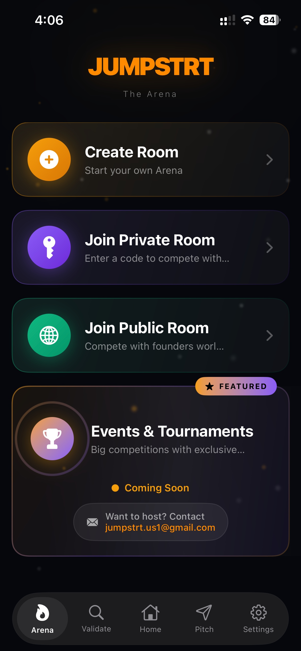 Jumpstrt Arena Screen